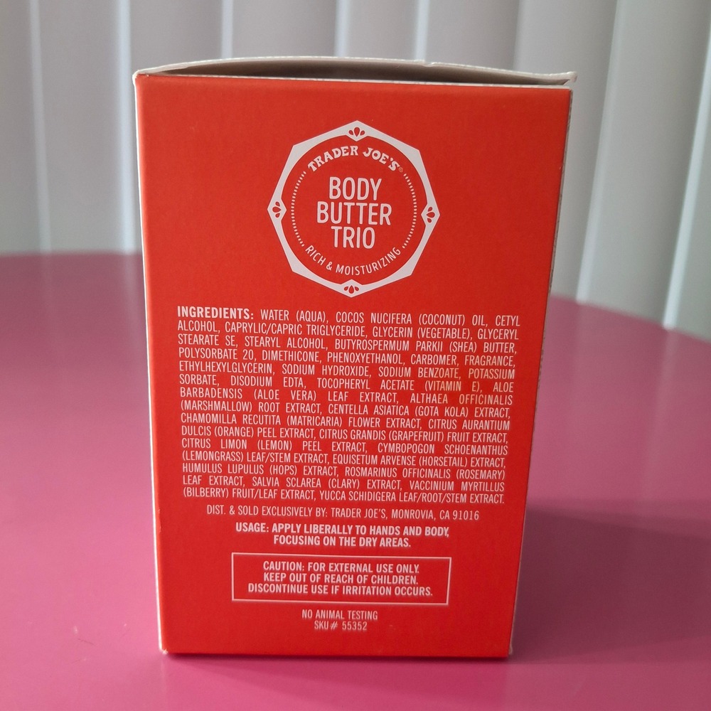 Trader Joe's‎ Body Butter Trio Almond Honey Lemon Verbena Frosted Berry Set 9 oz - Picture 2 of 6